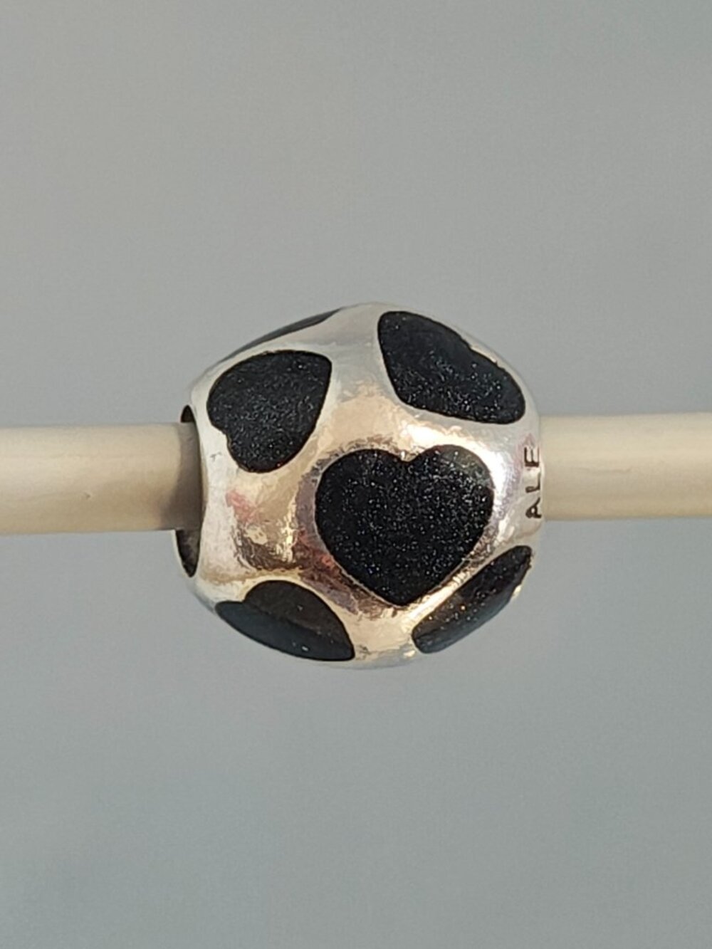 Authentic Pandora Retired Love You Black Enamel Charm – 790543EN22 Sterling - Picture 8 of 11